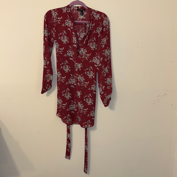 Forever 21 Red Floral Dress - Picture 1 of 6